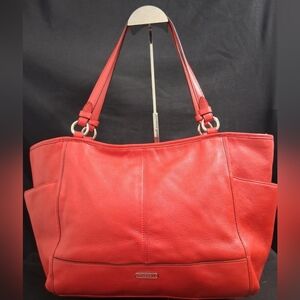 Coach handbag - Park Carrie Red Pebbled Leather Shoulder Bag
